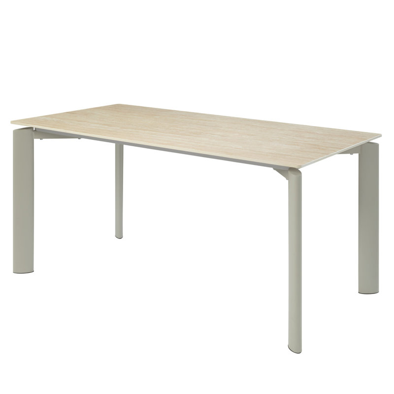 Table moderne en céramique avec pieds en métal gris