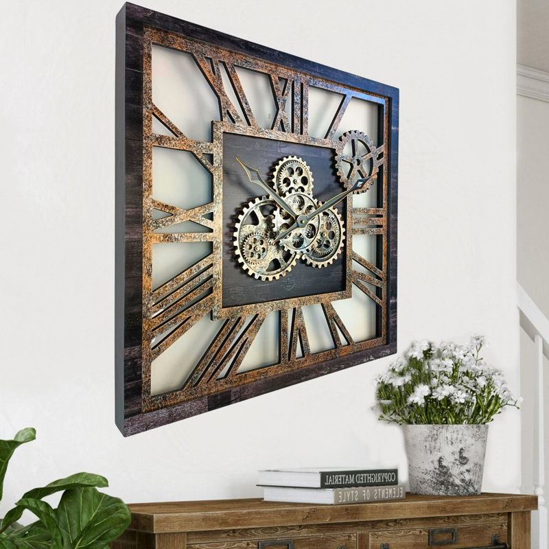 Solid Wood Wall Clock, Black