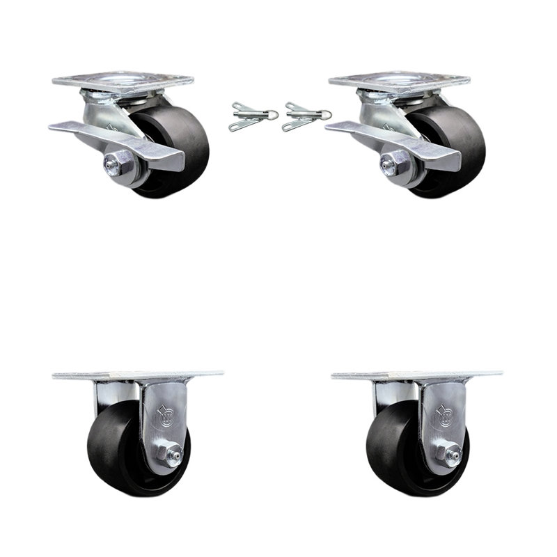 4-Piece Glass Filled Nylon Caster Set