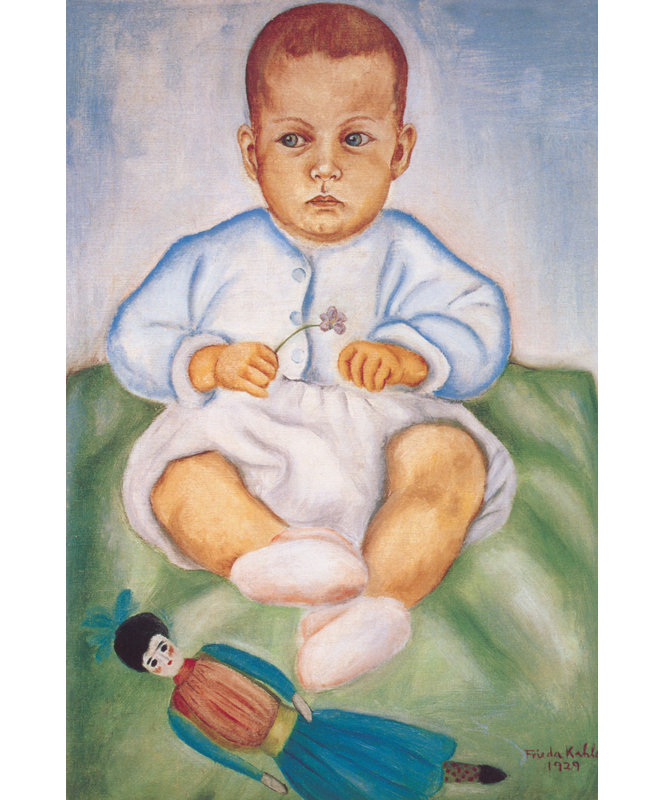 «Girl in Diaper» par Frida Kahlo, toile tendue avec châssis, H 40 po x l 28 po