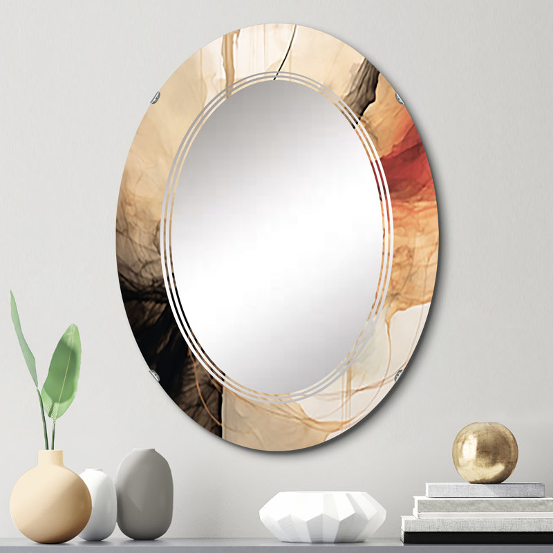Castauqua - Miroir mural moderne ovale, 30 po x 20 po