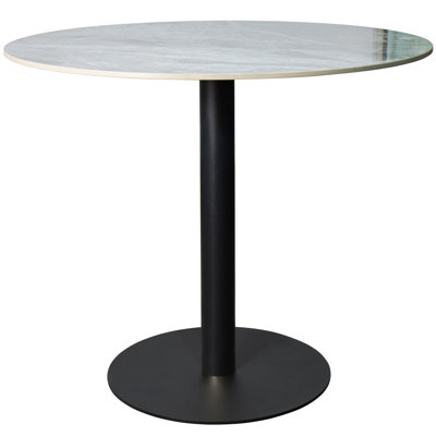 Round Dining Table With Sintered Stone Top And Stainless Steel Pedestal Base – Seats 2–3 People, Kitchen & Dining Room Table For Cafes