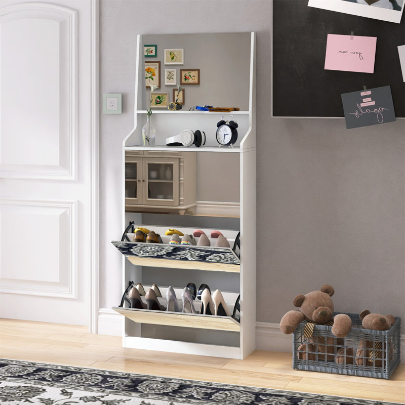 Range-chaussures avec 3 miroirs