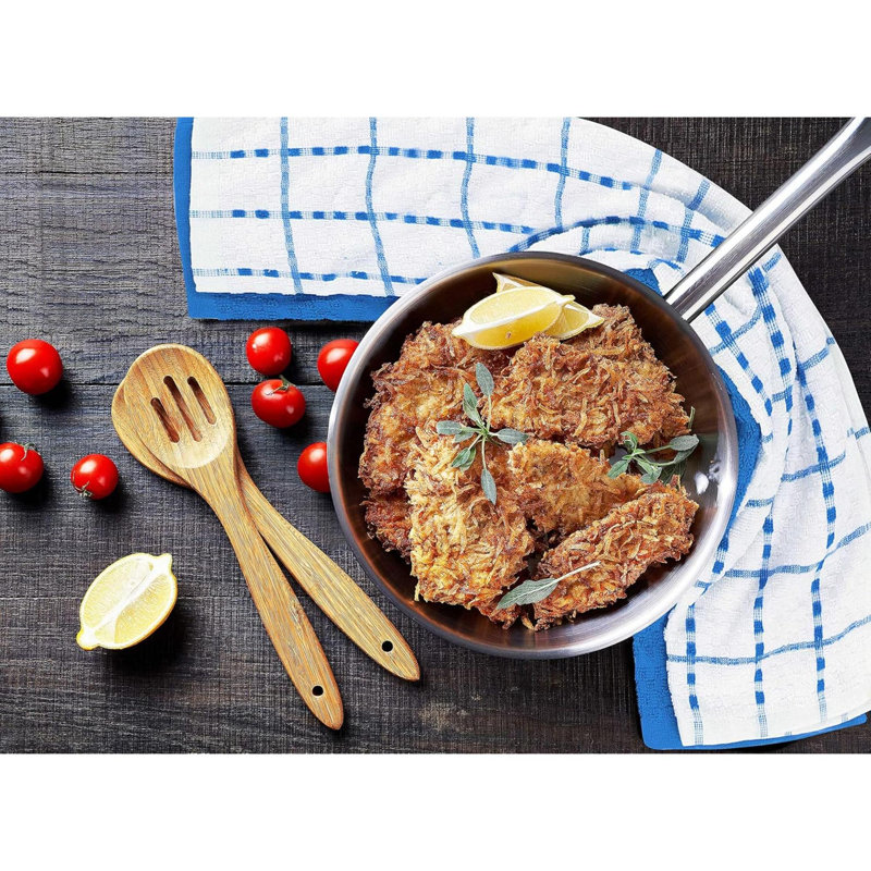 Ensemble de 12 serviettes de cuisine, ensemble de serviettes en 100% coton filé à anneaux super doux et absorbant, Bleu