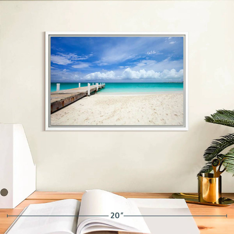 Île Providenciales Macfarlane, Cadre flottant blanc, 13 po x 9 po