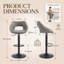 Swivel Upholstered Adjustable Height Counter Stool with Metal Frame-1777060144