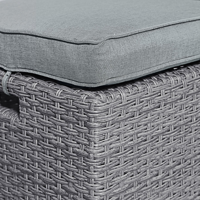 Ensemble de 6 pièces en rotin d'extérieur, Gris