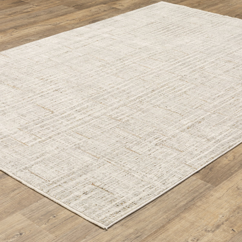 Tapis ivoire / gris Telisa, Rectangle 7 pi 10 po x 10 pi