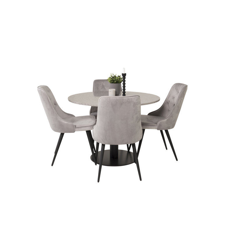 Withernsea 4 - Person Dining Set, Light grey