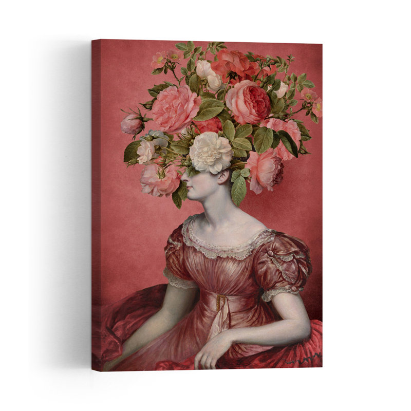 Portrait élégant de rose, délicat et onirique, impression d'art mural, H 36 po x l 24 po