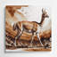 Faune, art mural en métal brun Guanaco-432583472