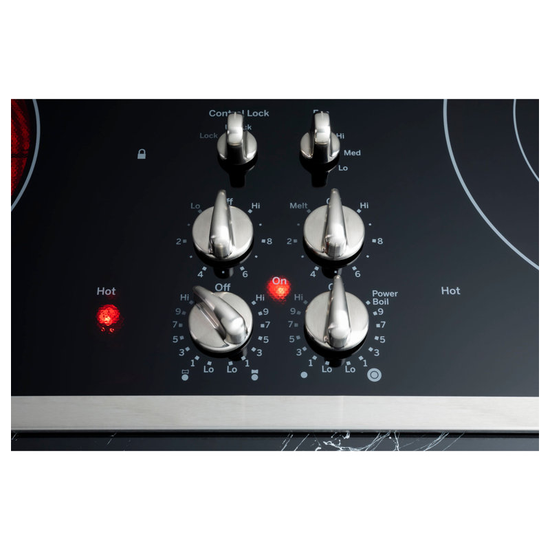 Downdraft Electric Cooktop, Black/Stainless Steel, Stainless Steel