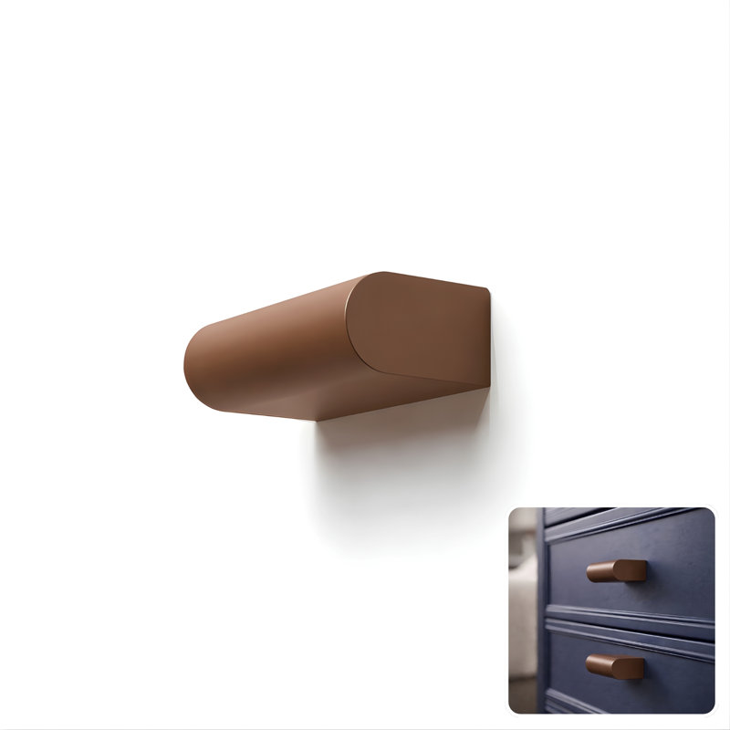 2" Length Geometric Knob, Copper (Brown)