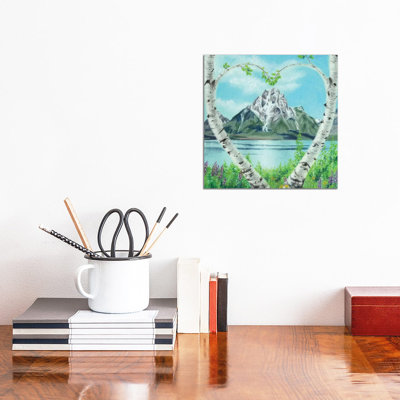 Teton Heart 1 Piece Wrapped Canvas Painting