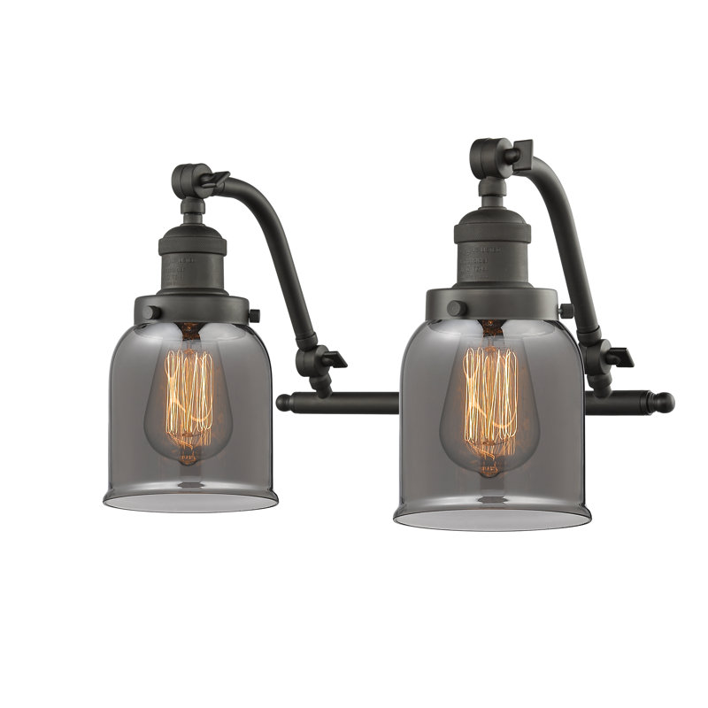 Bonomo 2 - Light Dimmable Vanity Light, Oil Rubbed Bronze, 6 Watt Vinage LED Bulb, Plated Smoked