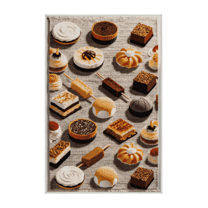 Washable International Favorites Desserts Desserts Area Rug, Rectangle 7' x 10'