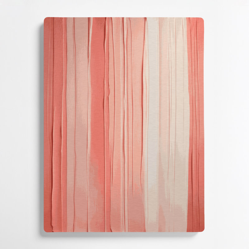 Abstrait couleur champ 33, art mural en métal rose, H 20 po x l 24 po
