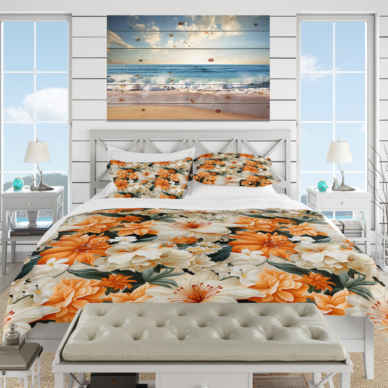 Ensemble de housse de couette Papaya Dreams, Housse de couette simple + 1 taie décorative stan