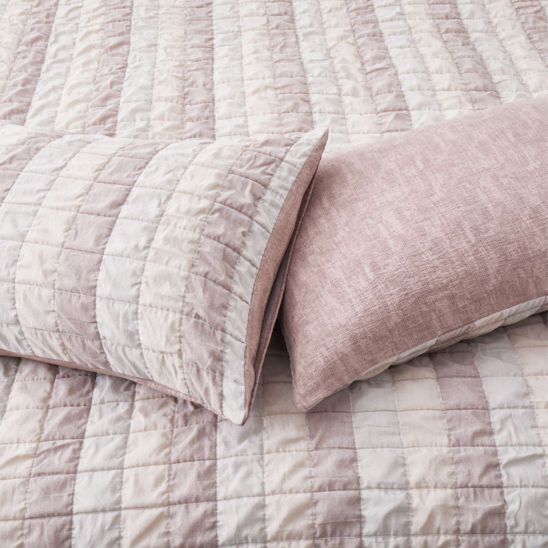 Shabby Chic Gingham Duvet Cover Set - Patterned Reversible Bedding Set, OEKO-TEX Certified, King