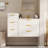 12-Inch L-Shaped Handle Wall-Mounted Cabinet With Stripe Carving And Durable Materials-123512932