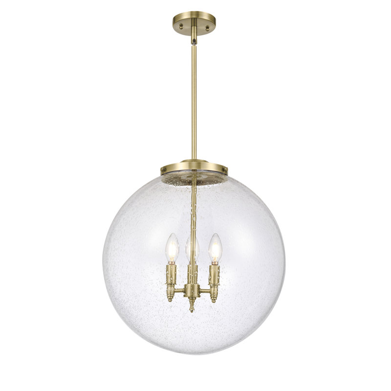 Frederick 3 - Light Pendant, Antique Brass, 19" H x 18" W x 18" D, Seedy