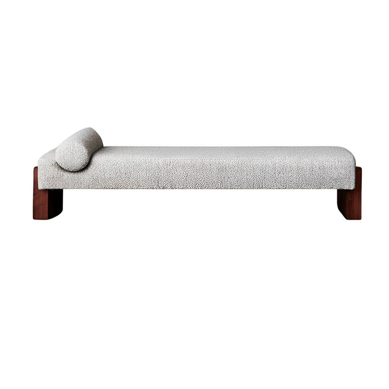 Banc rembourré en mélange de polyester Nilan, Gris