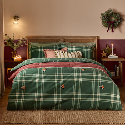 Ramble Robin Tufted Brushed Cotton Duvet Cover Set