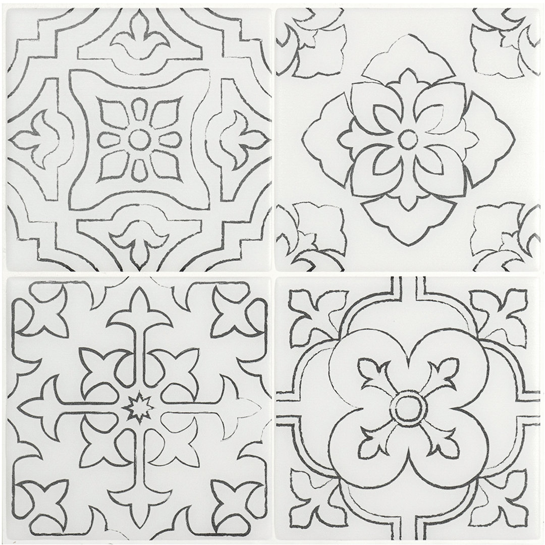 Peel and Stick Gel Backsplash Tile Vintage 9" x 9" (Set of 4) Peel and Stick Gel Backsplash Tile Vin (Set of 4) Smart Tiles