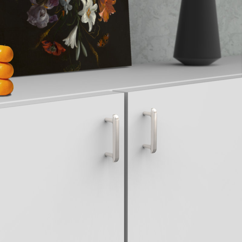 Nouvelle collection Poignée fantaisie en nickel satiné gaufré, entraxe de 76 mm (3 po), 3, Nickel satiné