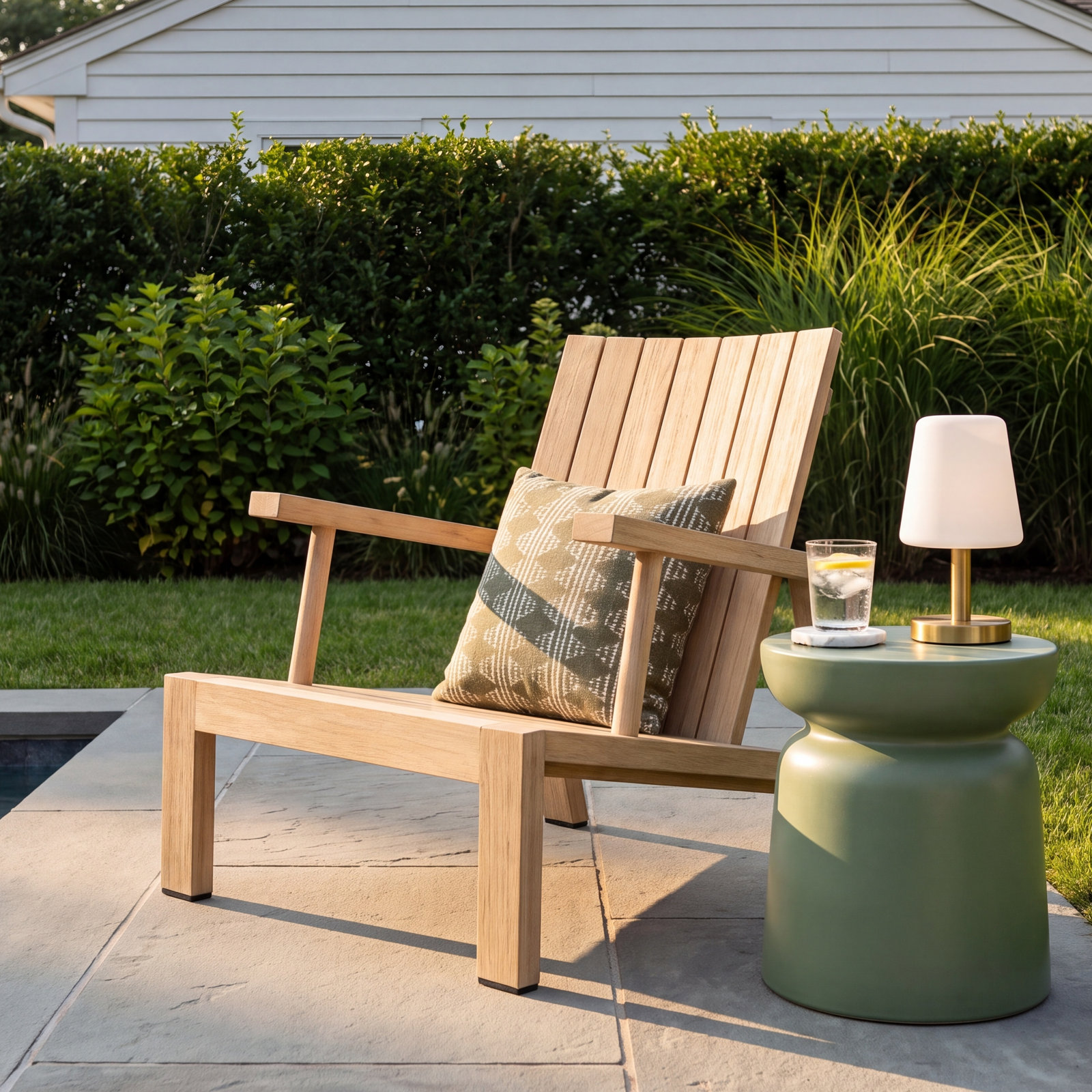 Louvinia Teak Outdoor Lounge Chair, Brown