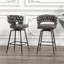 Ensemble de tabourets de bar 28 po en cuir technique 28 po avec tabourets de bar sans pieds réglables, 360 tabourets de bar pivotants avec repose-pieds-1298415598