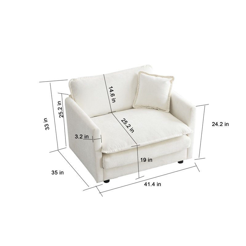 Fauteuil respirant en chenille - siège simple blanc confortable pour le salon