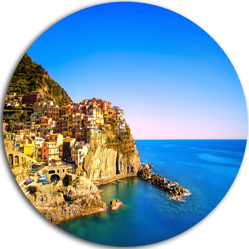 « manarola village mer italie », reproduction de photo sur métal, H 36 po x l 36 po x P 1 po