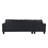 Space-saving Black Pu Sofa, Modern Sectional Sofas With Chaise Lounge