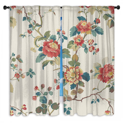 Rideaux de fenêtre à motif floral obscurcissant et obscurcissant - 2 panneaux