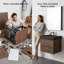 Meuble-lavabo simple mural avec surface solide avec trop-plein, pré-assemblé-313203126-313203127-303615349