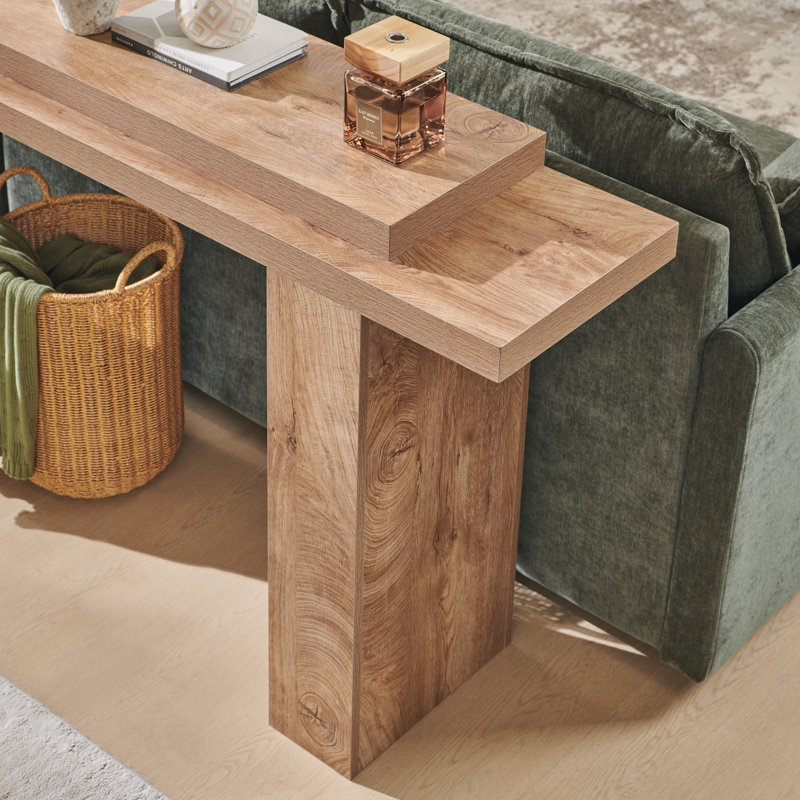 63-Inch Long Entryway Table，Wooden Console Table，Modern Sofa Table Behind Couch For Living Room, Light Tree Knot