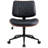 Home Office Chair Swivel Desk Chair With Wheel Small Computer Chair Armless Task Chair Modern Walnut Pu Leather Backrest Rocking Function Adjustable Height, Study Reading Meeting Room