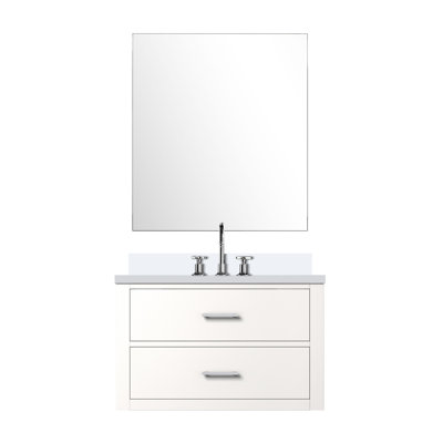 Ensemble de meuble-lavabo simple l 30 po x P 22 po, miroir 28 po et robinet chromé Castor