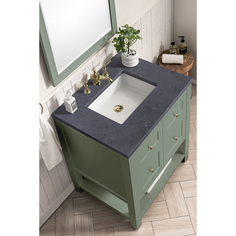 Breckenridge 30'' W Single Vanity, Charcoal Soapstone, Smokey Celadon, 8" Widespread