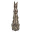 Figurine de lapin en terre cuite de 17,5 po de hauteur avec finition bronze texturée, sculpture décorative maison de campagne