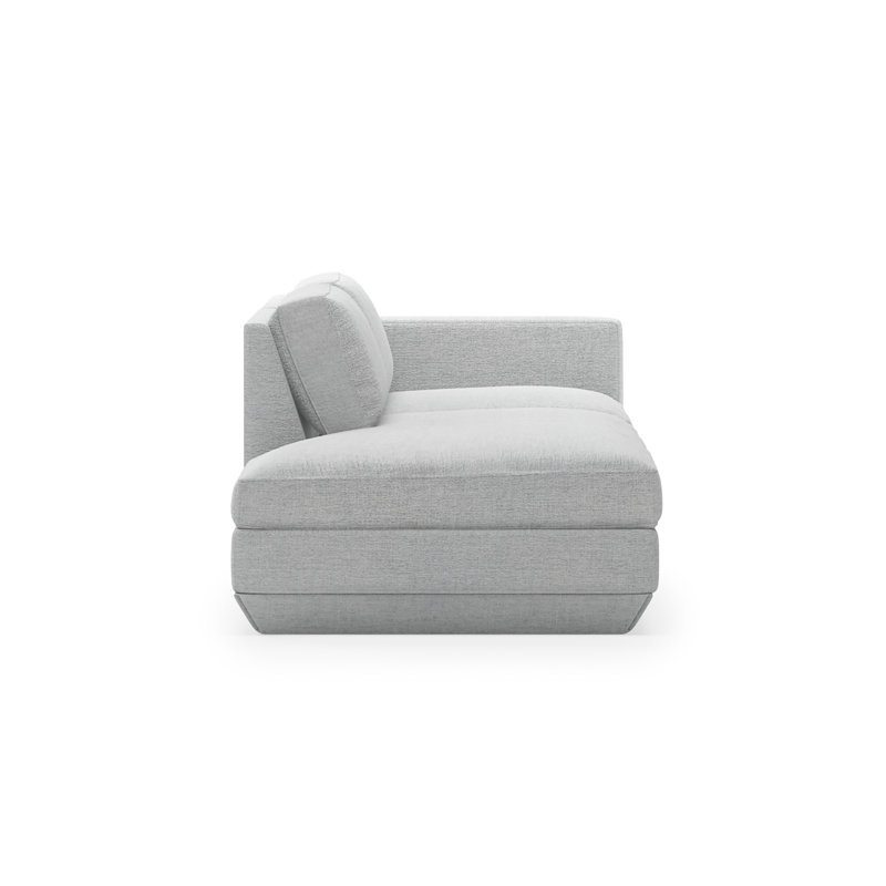 Podium Modular 2 PC Lounge Sofa, Bayview Silver Performance Twill, Left Hand Facing