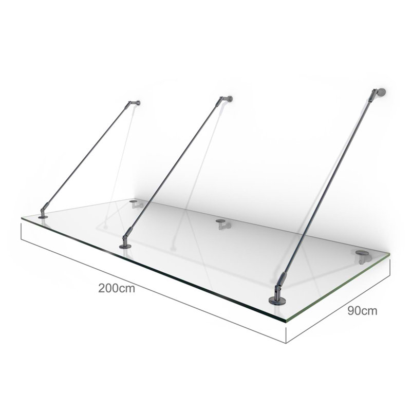 Blumfeldt 2cm W x 0.9cm D Transparent Cover Retractable Door / Window Awning