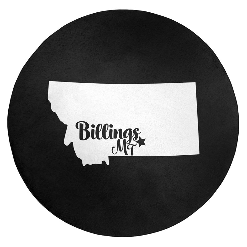 Tapis zone noire en polyester billings montana, Rond 5 pi