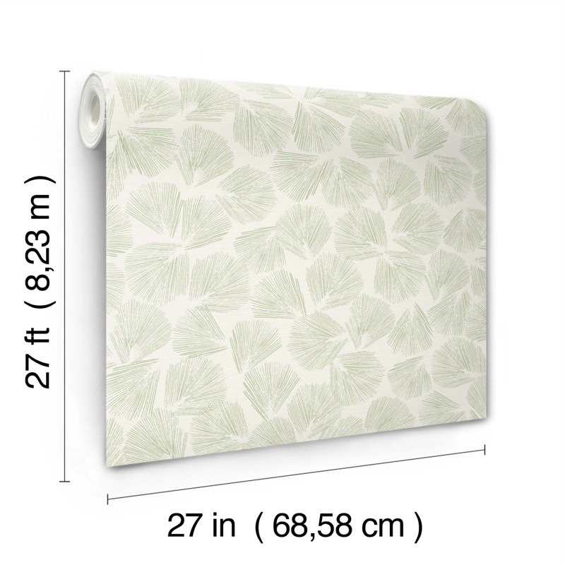 Elora Metallic Wallpaper Roll, Green