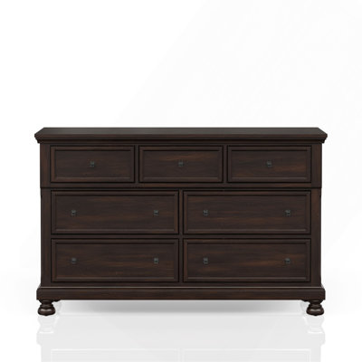 Commode sept tiroirs cerisier foncé