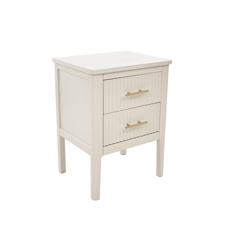 Tharptown 45cm W Bedside Table, White