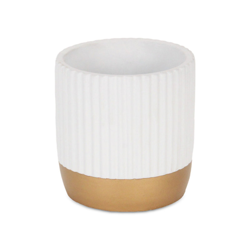 Savel Handmade Ceramic Pot Planter, White, 5.5" x 5.25" x 5.25"