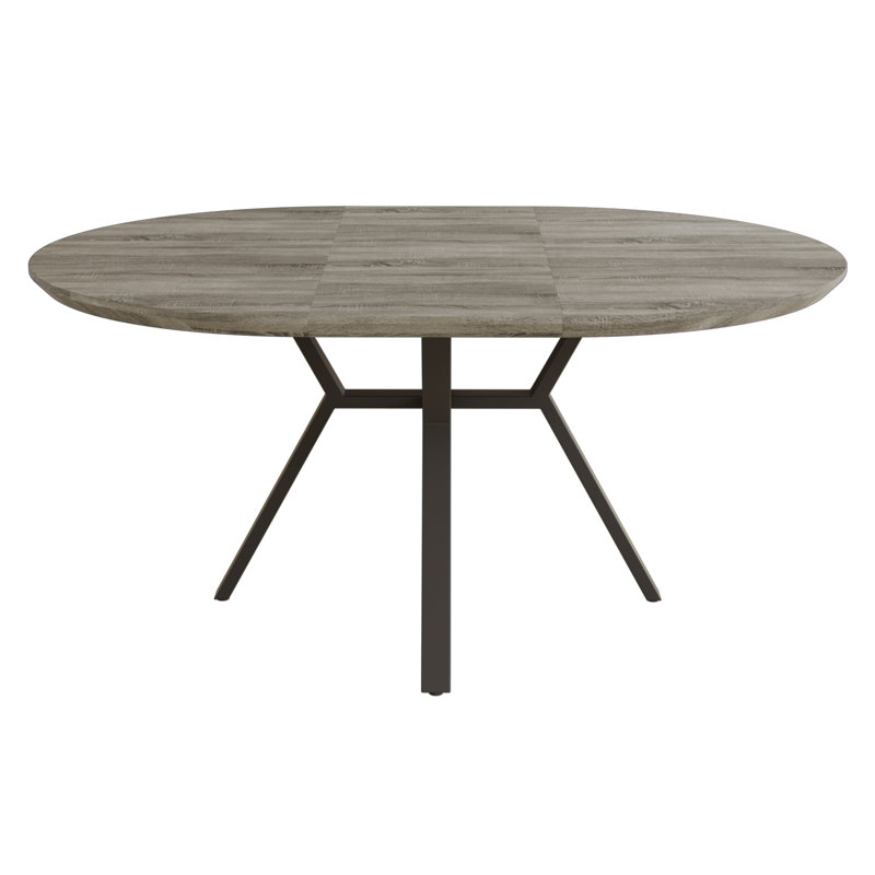 43.2"-59.1" Round Dining Table, Mid-century Round Kitchen Table For 4-6 Person, Modern Leisure Coffee Table, Gray