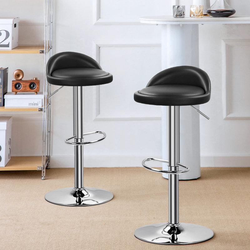 Tabouret de bar rotatif à hauteur ajustable Temelec, Noir